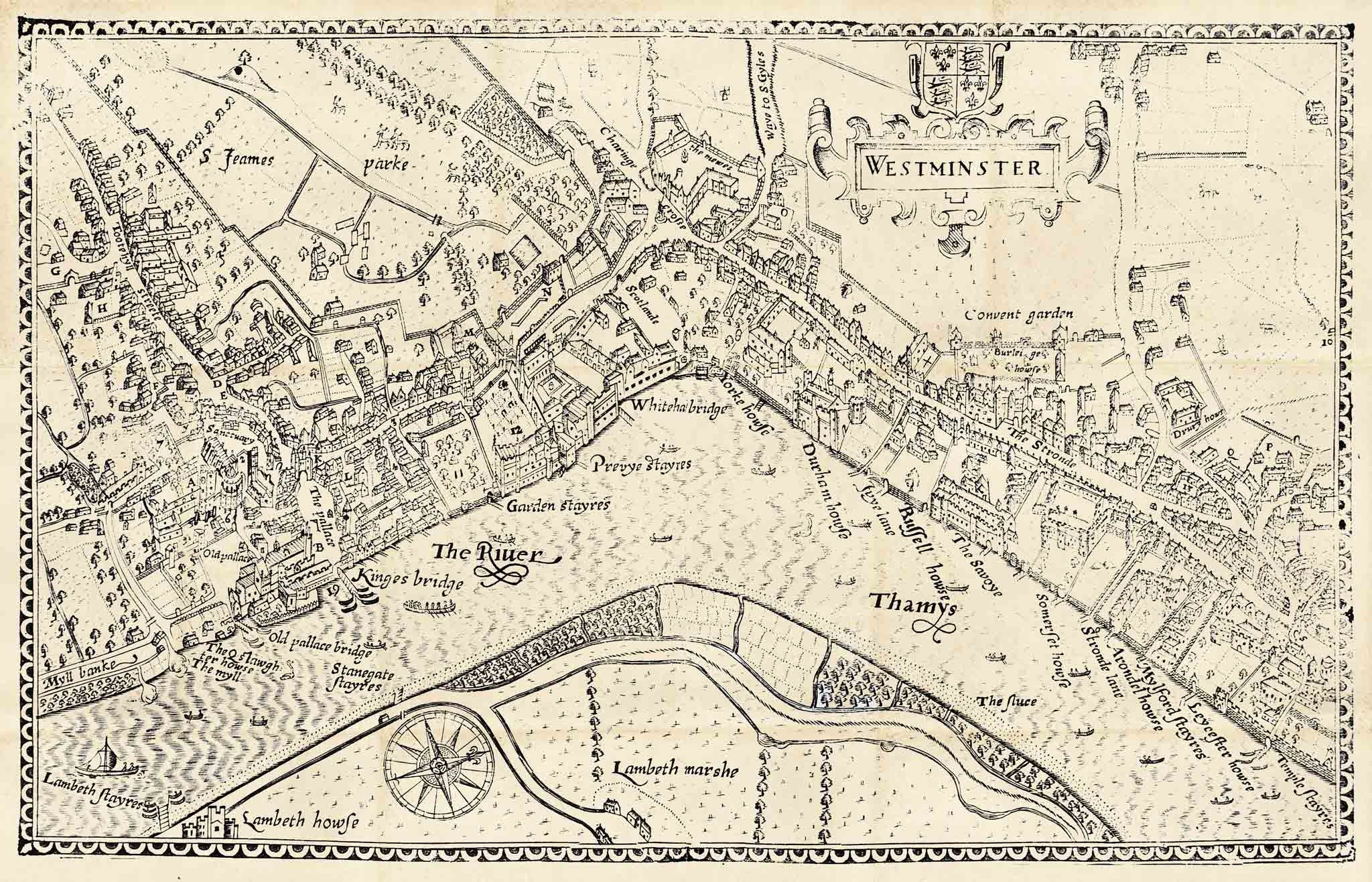 Old Map Of Westminster The Old London Map Company   Map Of Westminster. Wellcom 