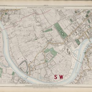 Stanford’s 1862 old map of Fulham, Parsons Green and Chelsea – Sheet 13