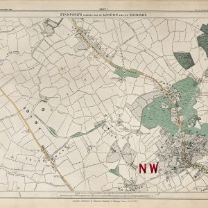 Stanford’s 1862 map of Hendon, Hampstead, Golders Green and Cricklewood